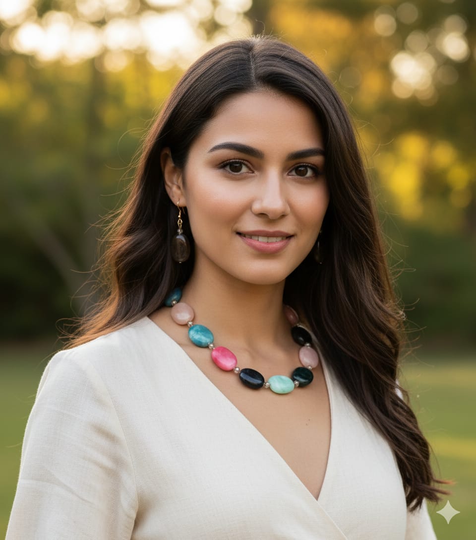 Western Stone Necklace With Earrings